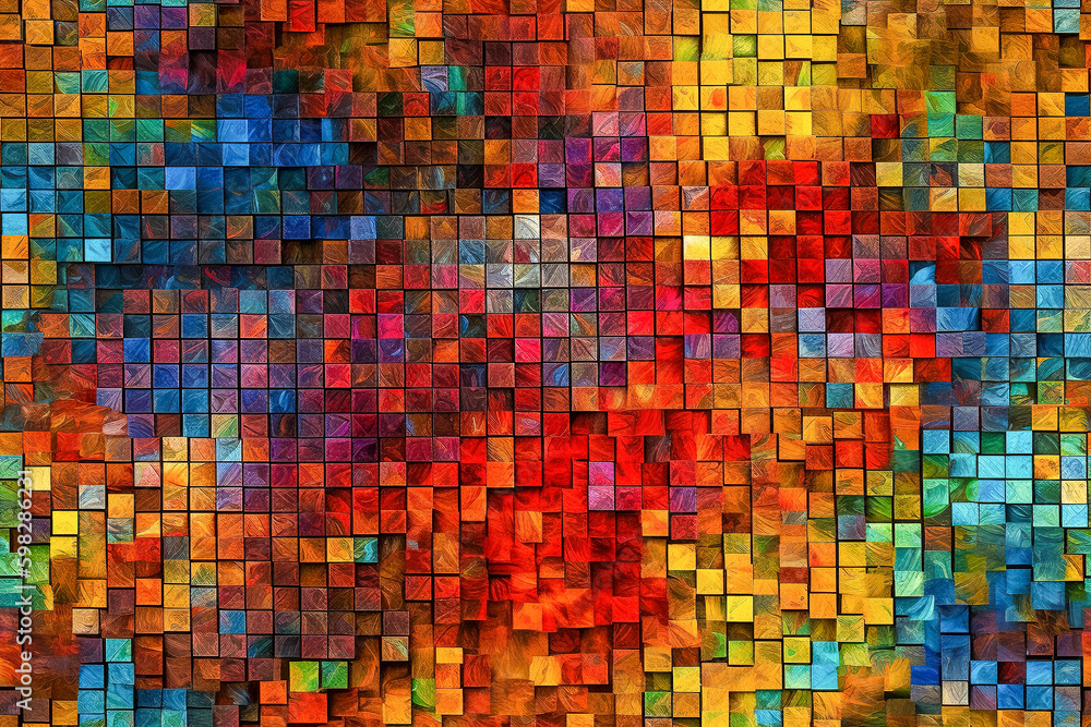 Poster tile. seamless pattern. colorful mosaic background. abstract geometric background. generative ai