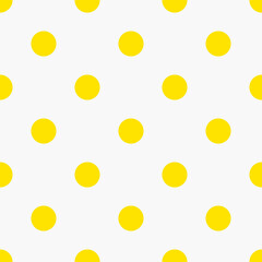 Yellow and White Large Polka Dots Pattern Repeat Background