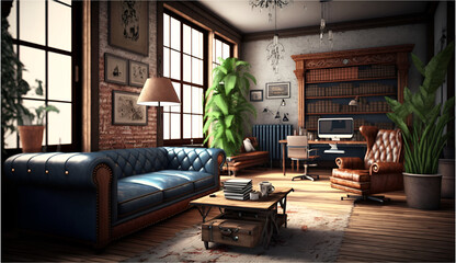 Luxurious modern living room Interior Design With Furniture
