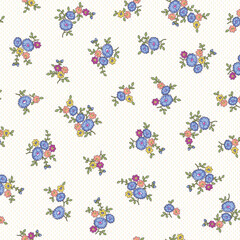 Seamless and liberty style cute floral pattern,