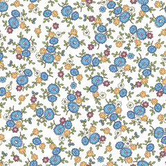Seamless and liberty style cute floral pattern,