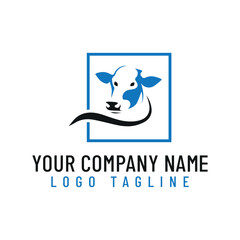 Cow logo design with vector.