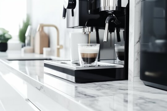 Modern coffee machine. Generate Ai