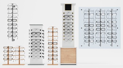 Realistic 3D Render of Glasses on Stand