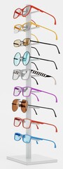 Realistic 3D Render of Glasses on Stand