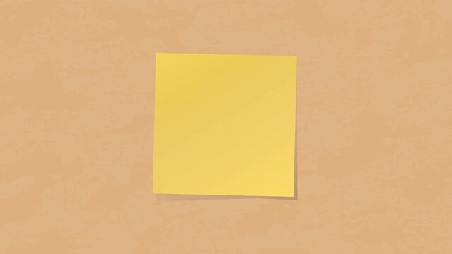 Shaded Sticky Note Fly-in Animation Bulletin Board