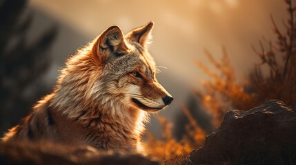 Portrait of a wolf, Close up, Generative AI