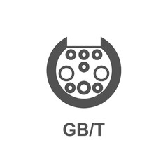 GB T of EV electric vehicle charger plugs or sockets, png element.