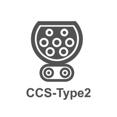 CCS Type2 of EV electric vehicle charger plugs or sockets, png element.