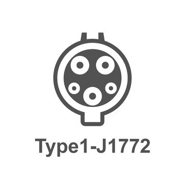 Type1 J1772 of EV electric vehicle charger plugs or sockets, png element.