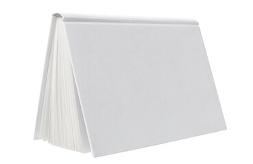 Inverted blank white hard cover book, cut out