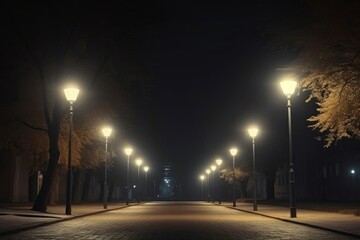 Night street light. Generate Ai