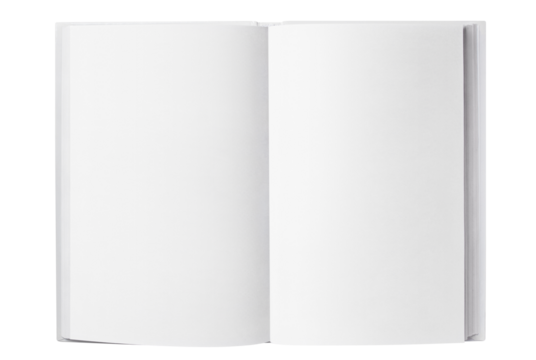 Open book with blank pages, cut out