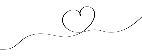 Heart. Abstract love symbol. Continuous line art drawing vector illustration
