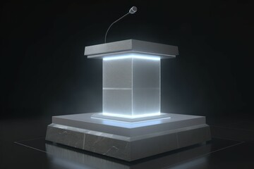 Naklejka premium Podium speaker speech. Generate Ai