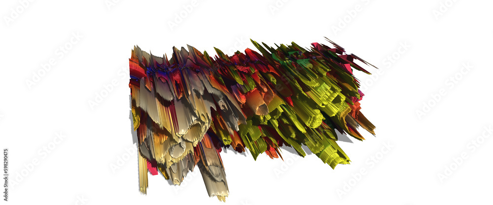Poster 3d rendering colorful abstract shapes on isolated white background