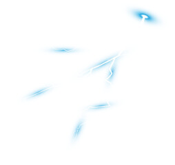Blue Thunderstorm with lightning and clouds. Discharge electrical current. Charge current. natural phenomena. PNG.