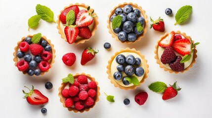 Tasty sweet tartlets berry natural. Generate Ai