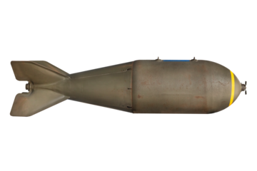 Ancient military green missile bomb