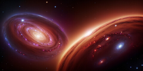 outer space-themed background with a detailed depiction of a galaxy. Generative AI