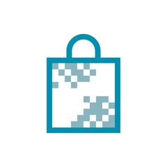 Shop or Store Logo. Online Marketplace with Shopping Bag Shape