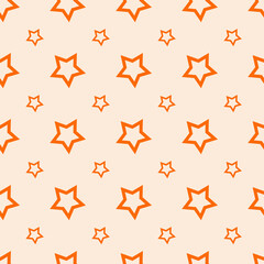 Seamless pattern with coral stars