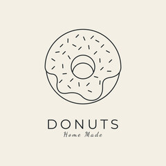 donuts line art logo design vector illustration.