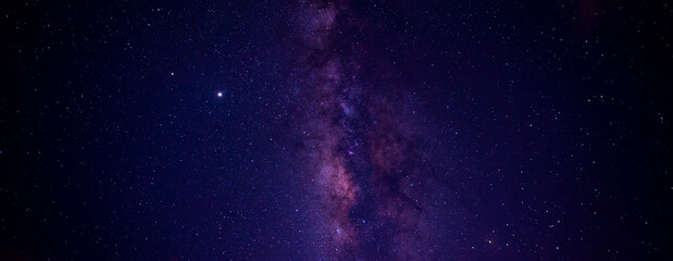 Panorama Milky way star on dark night.Deep sky on Universe. with noise and grain.Starry night sky,...