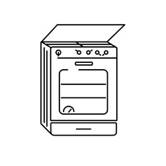 Oven icon. Stove icon. Cooking symbol logo template. Linear style.	