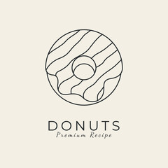 donuts line art logo design vector illustration.