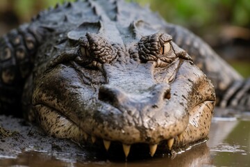 Obraz premium Alligator with a muddy snou