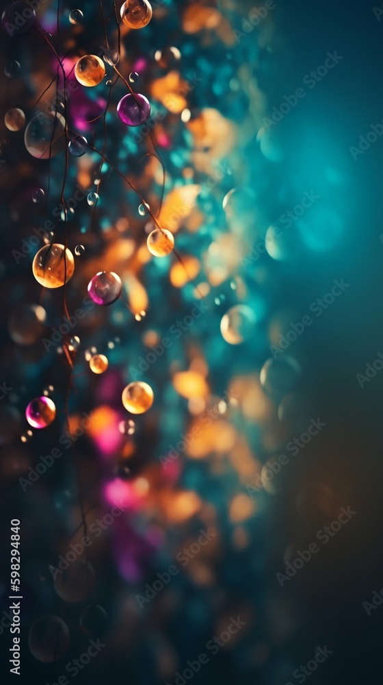Poster abstract colorful bokeh dynamic background with rich colors. generative ai