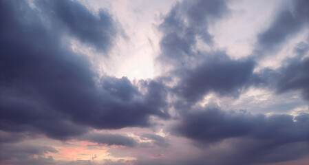 The Beauty of Sky and Cloud Panorama in the Afternoon in the City of Jakarta, Indonesia
