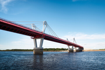 International bridge trough Amur river between Russia and China.