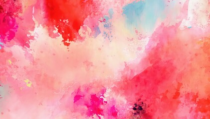 Red abstract watercolor background. Generative AI.