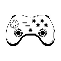 Abstract Black Simple Line Gamepad Controller Technology Doodle Outline Element Vector Design Style Sketch Isolated On White Background Illustration © Дмитрий