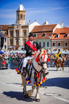 Brasov, Romania. Junii Brasovului or Parada Junilor, the most popular event in the city.