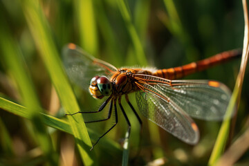 image of a dragonfly in the grass