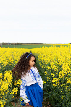Pray for Ukraine. Stop war. Ukraines Independence  Day. Constitution day. Ukrainian girl  in embroidered shirt vyshyvanka. Ukrainians are against war. Kolza