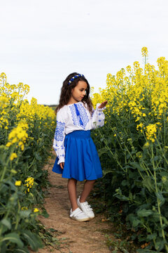 Pray for Ukraine. Stop war. Ukraines Independence  Day. Constitution day. Ukrainian girl  in embroidered shirt vyshyvanka. Ukrainians are against war. Kolza