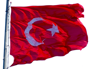 turkish flag on the wind
