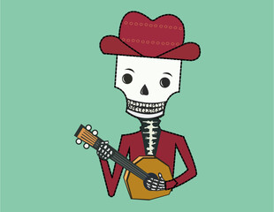 guitar and skull