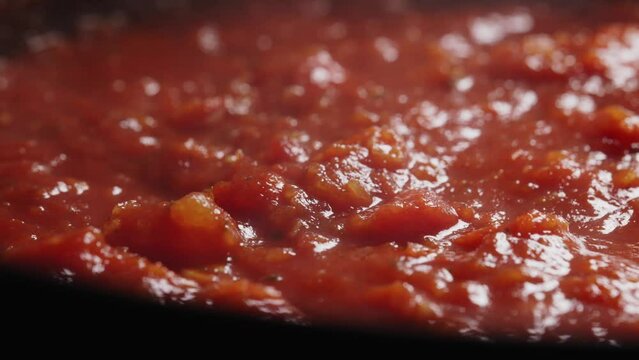 Making of ketchup or tomato sauce for pizza.