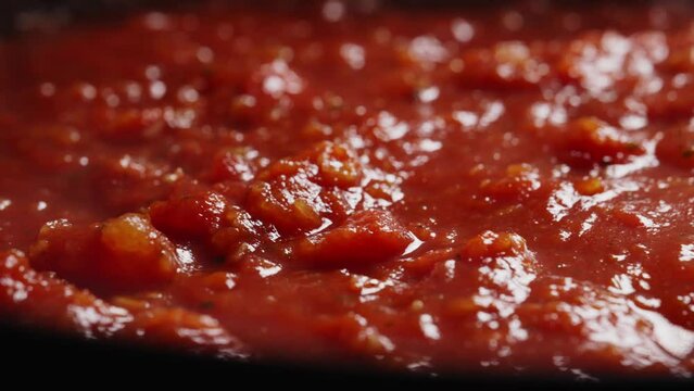 Making of ketchup or tomato sauce for pizza.