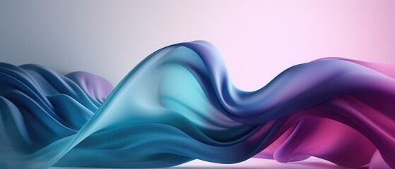 abstract blue and purple cloth wave background generative ai