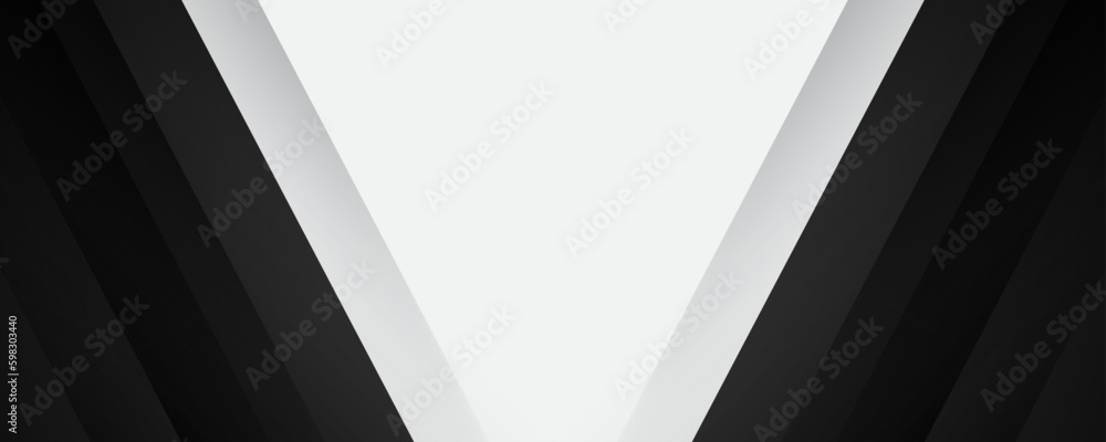 Aufkleber 3d black white geometric abstract background overlap layer on bright space with slash effects decora