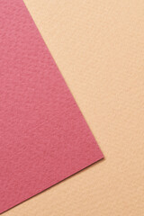 Rough kraft paper background, paper texture burgundy beige colors. Mockup with copy space for text