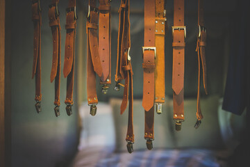 Close up creative image of a Groom's Wedding Attire at a real wedding