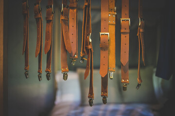 Close up creative image of a Groom's Wedding Attire at a real wedding