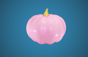 pumpkin pink gold 3d render